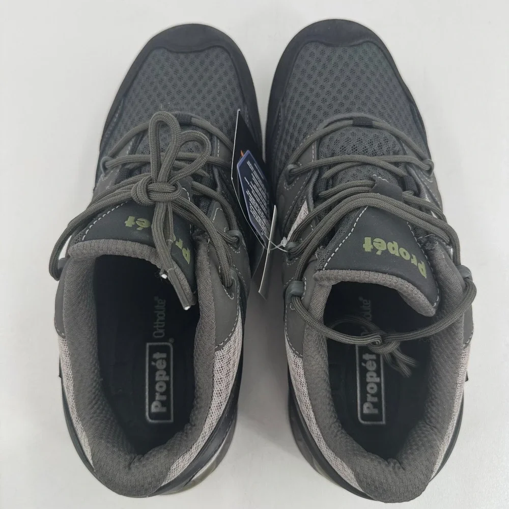 Propet Vercors Hiking Shoes MENS Black Gray Leather Lace Up Size 10 3X WIDE NEW